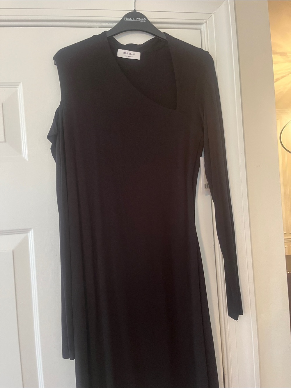 Bailey 44 Black Asymmetrical Long Sleeve Dress